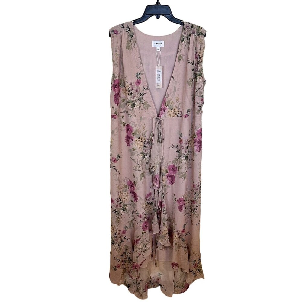 Yumi Kim Venezia Maxi Dress Womens Pink Floral Wrap Lightweight XL NWT